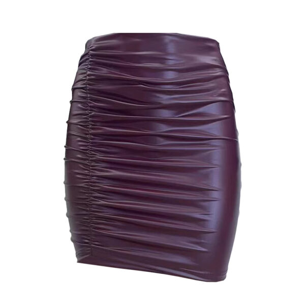 Autumn And Winter Leather Bag Hip Tight Stretch Skirt - Image 6