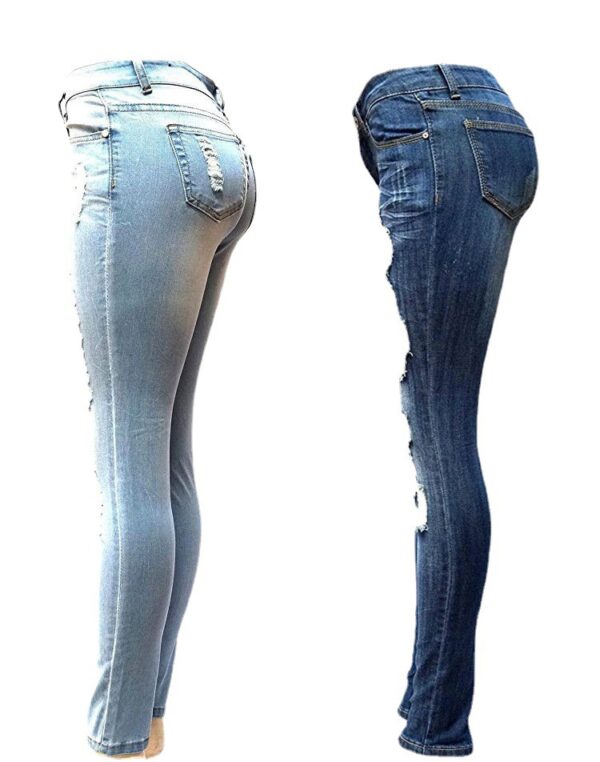 European And American Style Women Ripped Slimming Jeans - Image 4