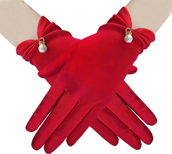 Women's Stylish Personalized Satin Short Gloves - Image 5