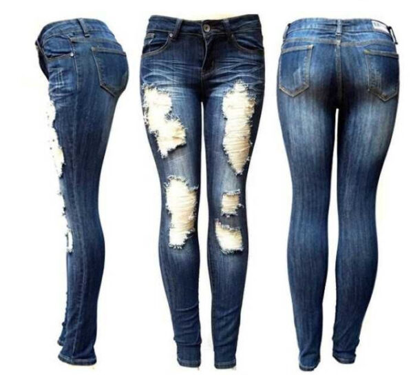 European And American Style Women Ripped Slimming Jeans - Image 6