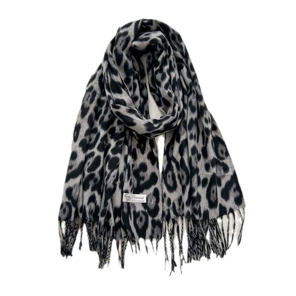 Female Vintage Leopard Print Artificial Cashmere Scarf - Image 7