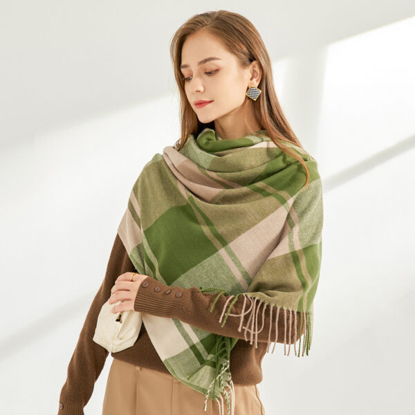 Artificial Cashmere Scarf Thickened Warm Tassel Shawl - Image 5