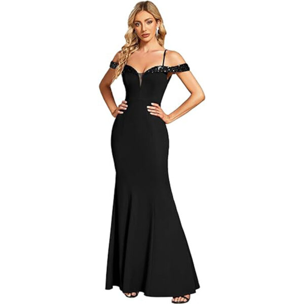 Women's Clothing Off-neck Sling Evening Long Dress - Image 7