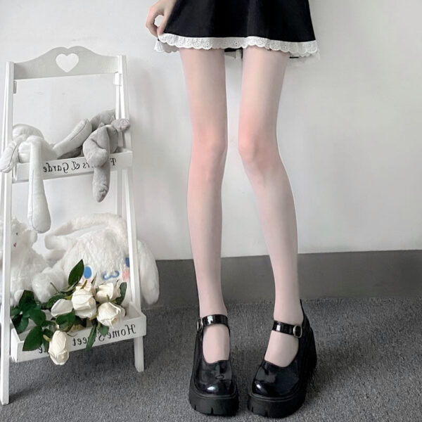 White Transparent Calf Knee High Socks Summer Thin Anti-off Stockings - Image 7