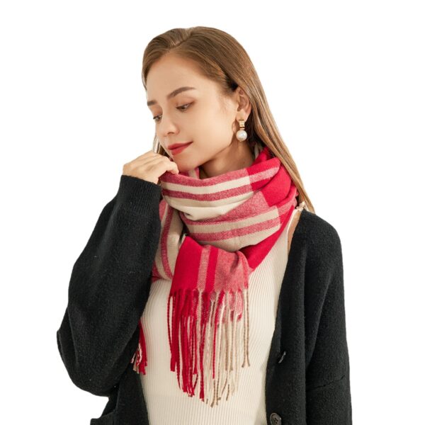 Artificial Cashmere Scarf Thickened Warm Tassel Shawl - Image 8