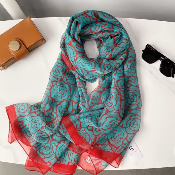 Fashionable Stylish Yourou Yarn Rose Scarf For Women - Image 9