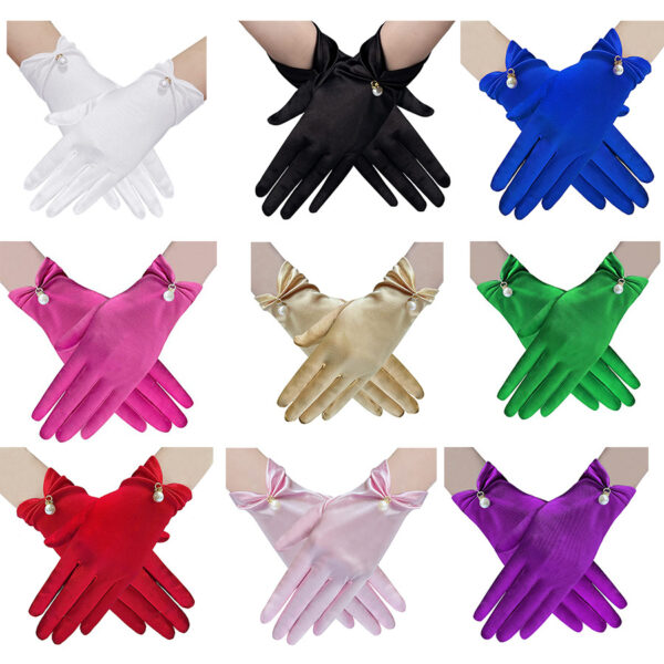 Women's Stylish Personalized Satin Short Gloves - Image 6