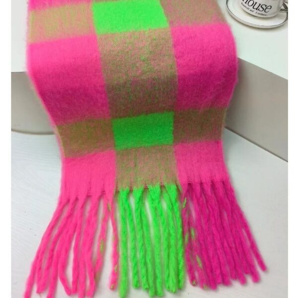 Dopamine Street Product Plaid Scarf Color Thickened - Image 4