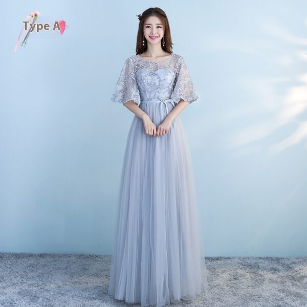 Long Bridesmaid Blue Wedding Dress Girlfriends Party Dress - Image 9