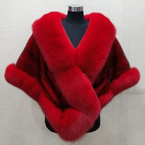 Imitated Mink Fox Fur Cape Coat Plus-sized Dress Shawl - Image 8