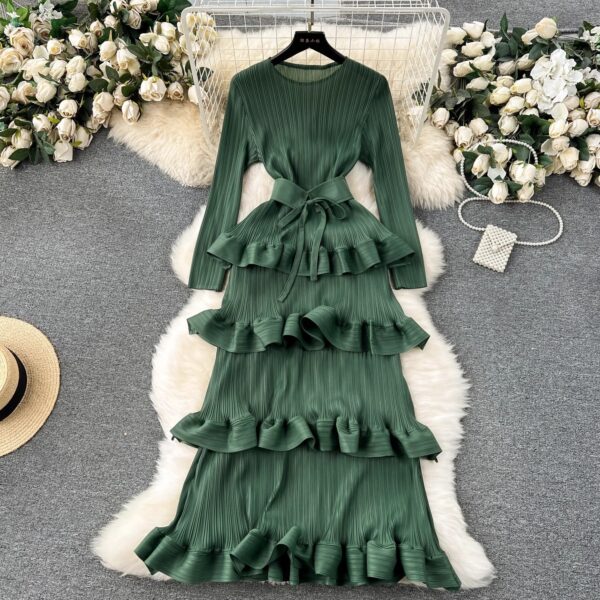 Cake Heavy Industry Pleated Slim Long Dress - Image 5