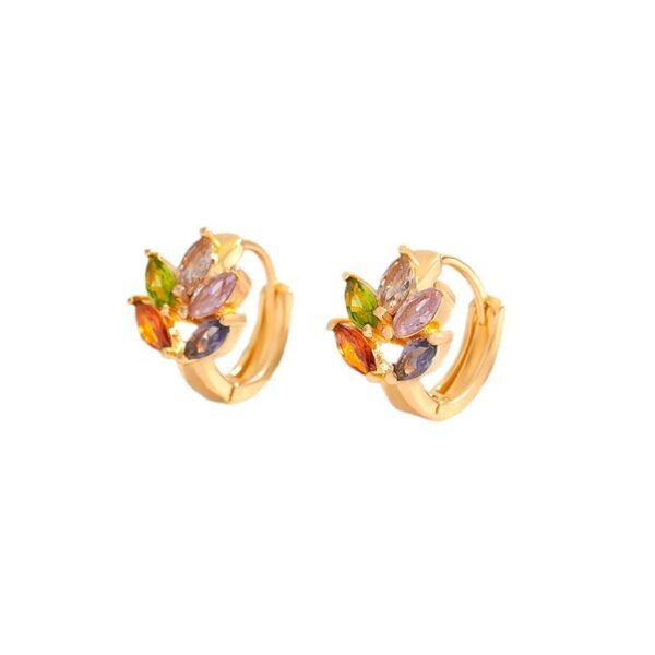 Fashion Multi-style Square Crystal Zircon Ornament Gold Plated Diamond Ear Ring - Image 9