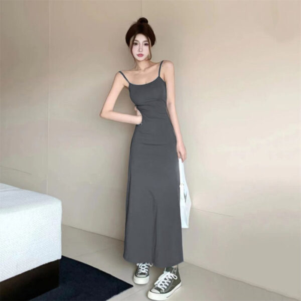 Elastic Sling Dress Women's Sleeveless Cold-shoulder - Image 10