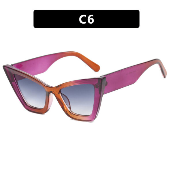 Large Frame Cat Eye Simple Sunglasses - Image 7