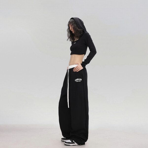 Lace-up Street Dance Multi-color Hip Hop Waist Head Contrast Color Sports Pants Female