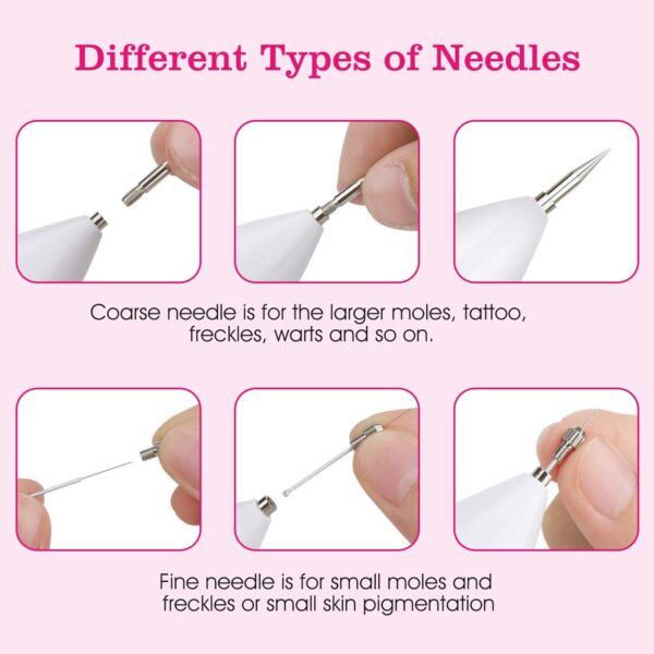 Skin Tag Repair Kit Portable Beauty Equipment Multi-Level With Home Usage USB Charging LCD Level Adjustable 6 Replaceable Needles - Image 9