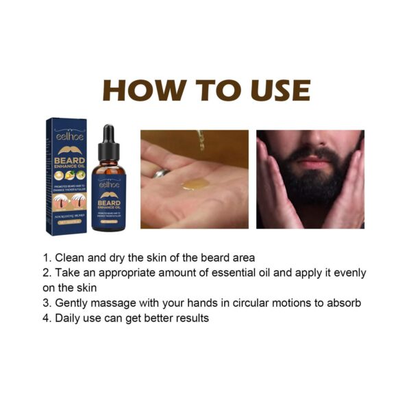 EELHOE Beard Care Oil - Strengthen And Nourish Beard Roots  Moisturizing And Shine-Enhancing Beard Growth Serum For Men Hair Care Hydrating - Image 5