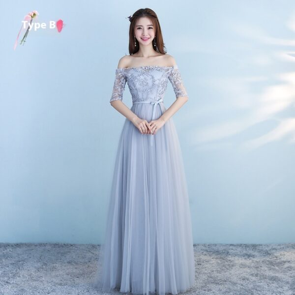 Long Bridesmaid Blue Wedding Dress Girlfriends Party Dress - Image 2