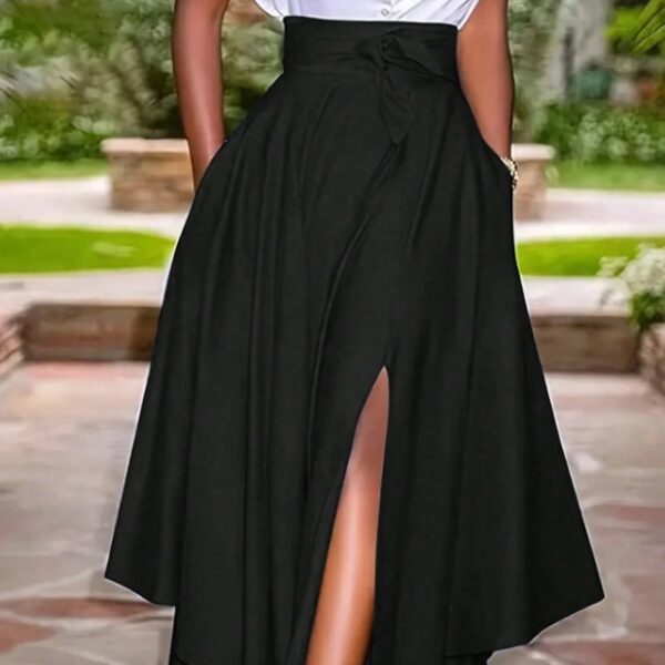 Women's Solid Color Simple Daily Slit Skirt