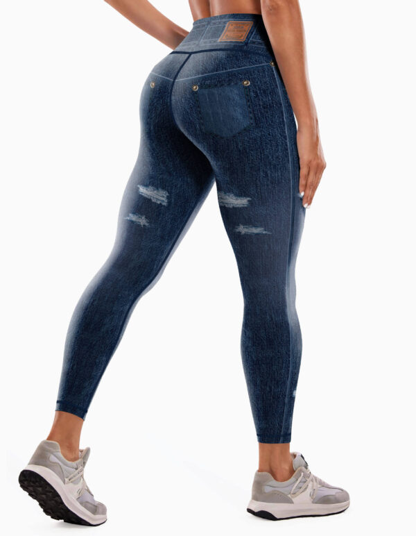 Fashion New Denim Print Yoga Pants Women - Image 3