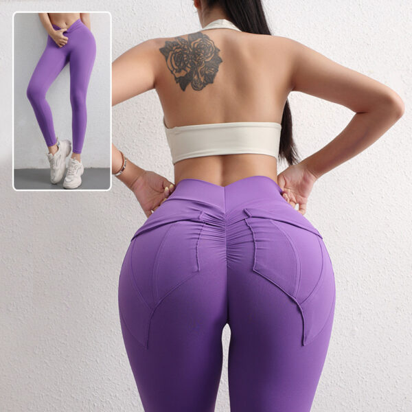 High Waist Hip Lift Yoga Pants With Pockets Women's Sports Fitness Trousers Leggings - Image 4