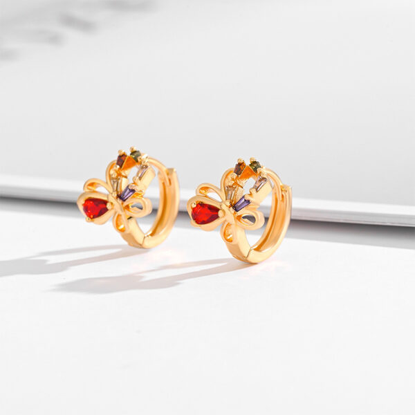 Fashion Multi-style Square Crystal Zircon Ornament Gold Plated Diamond Ear Ring - Image 7