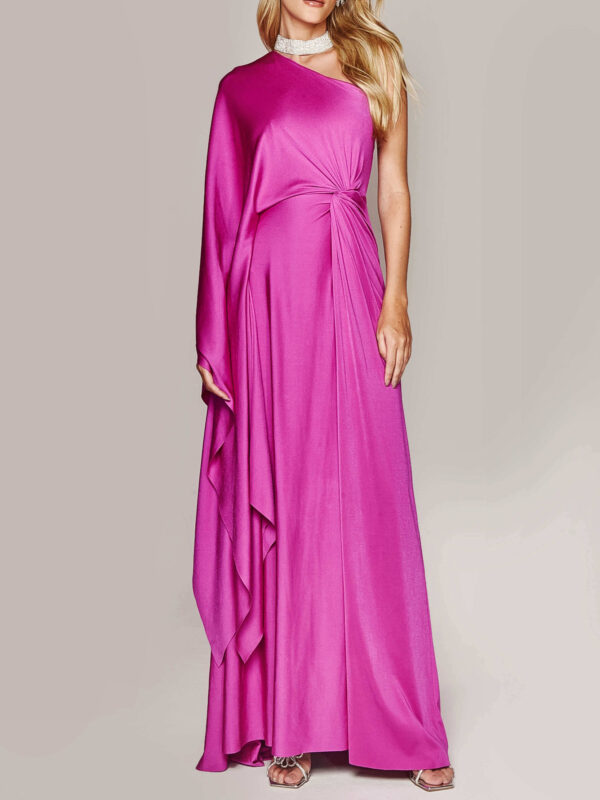 One Shoulder Twist Maxi Dress - Image 3