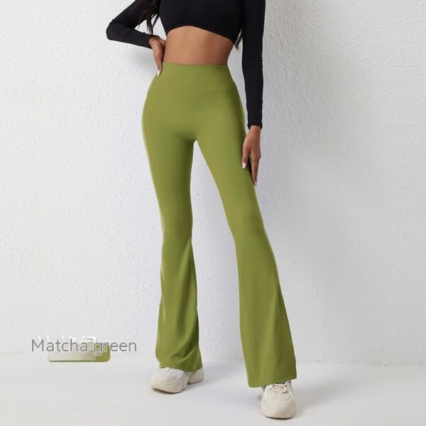 High Waisted Hip Lifting Tight Pants And Wide Leg Fitness Pants - Image 4