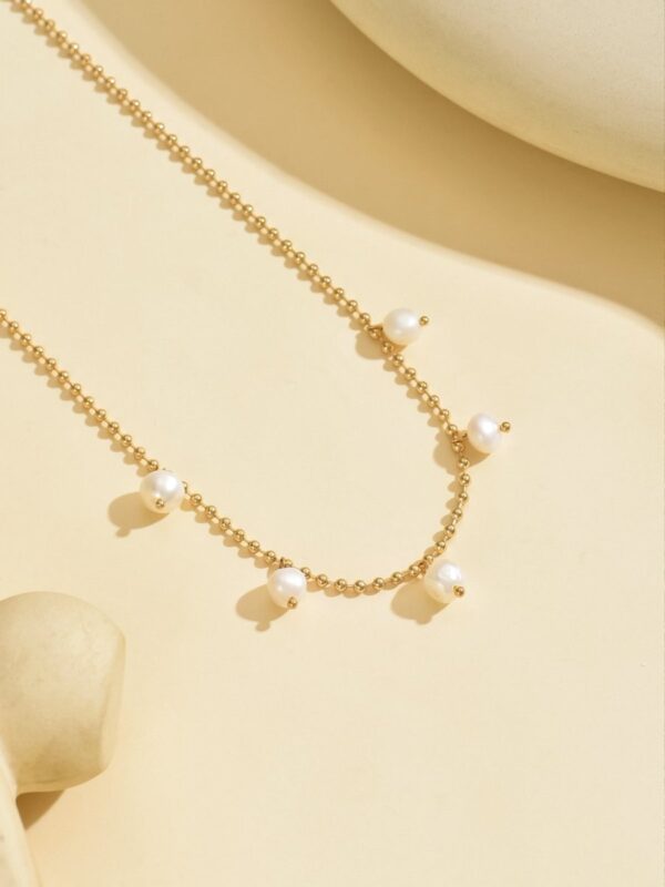 Elegant Gold-Tone Pearl Drop Anklet -  Stylish And Dainty Foot Jewelry - Image 6