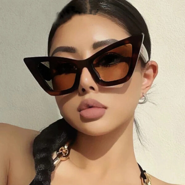 Large Frame Cat Eye Simple Sunglasses