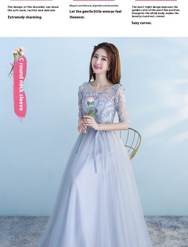 Long Bridesmaid Blue Wedding Dress Girlfriends Party Dress - Image 3